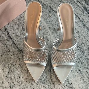 Alisia Mule Nappa Mesh Silver